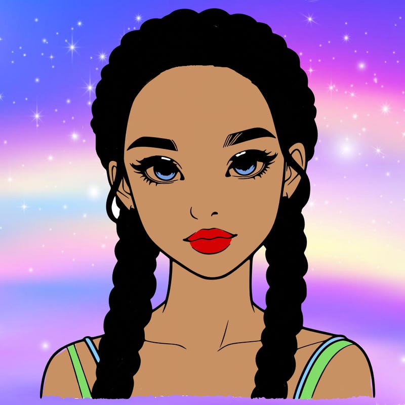 realistic girl with braids