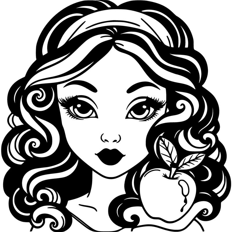 realistic drawing of snow white