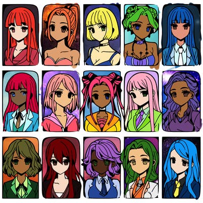girls that look diffrent anime