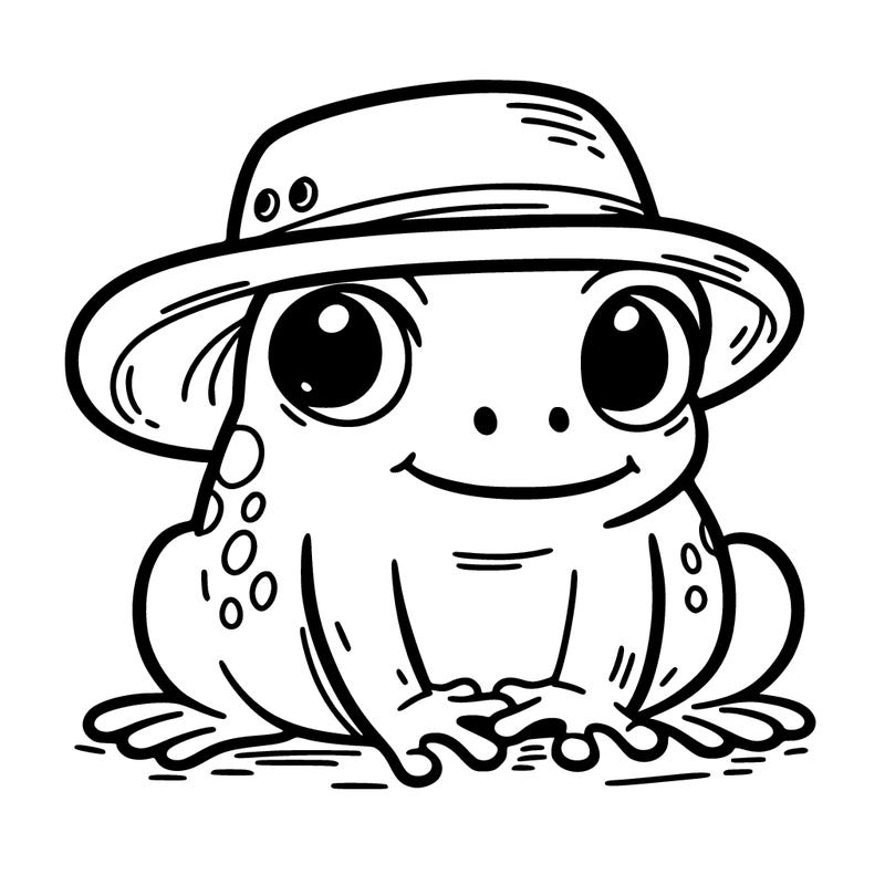 frog with a hat