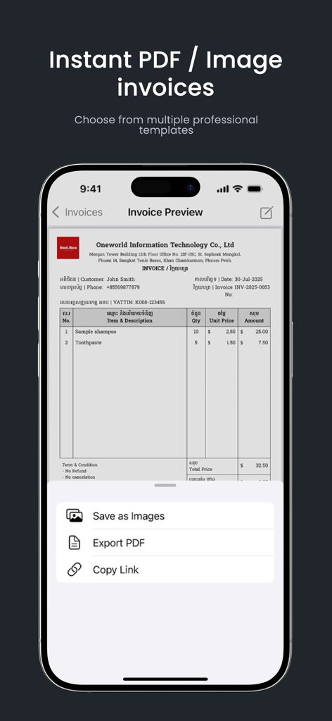 Redbox Invoice Maker - Business App | MWM