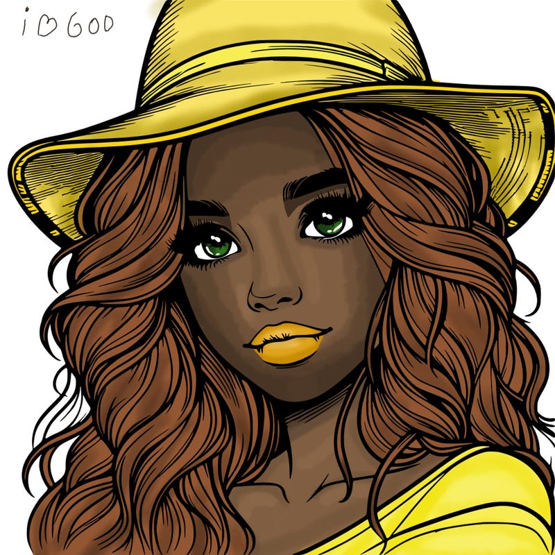 realistic girl with hat