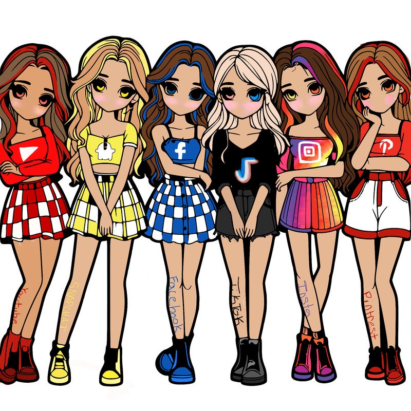 a group of girls realistic