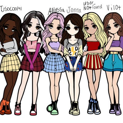 a group of girls realistic