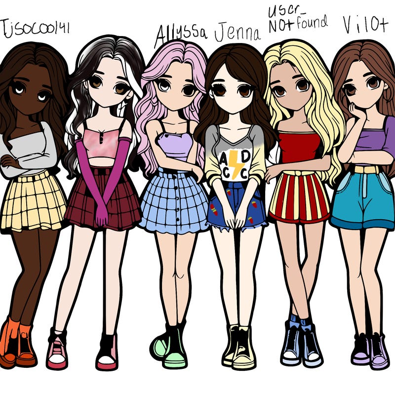 a group of girls realistic
