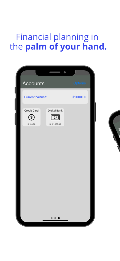 Can I Spend? - Screenshot of the Can I Spend app interface showing current balance and account categories for financial planning.