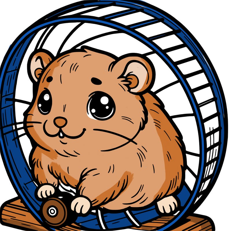 cute detailed hamster on a wheel