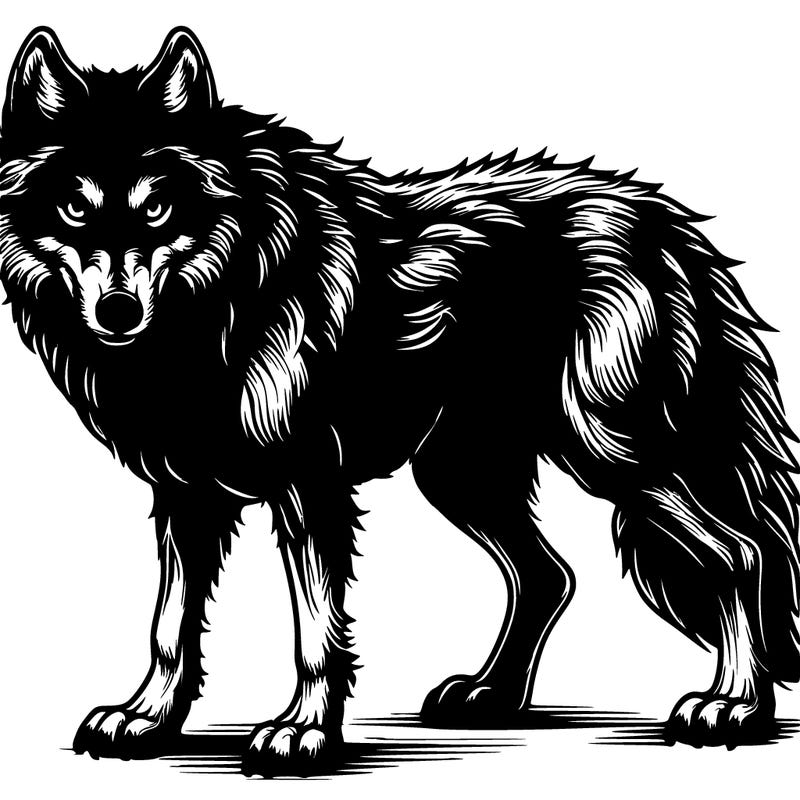 realistic wolf, scary,