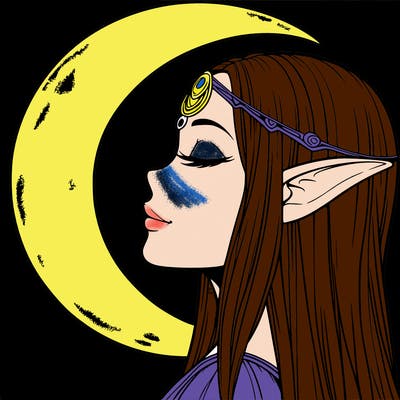 a realistic moon elf