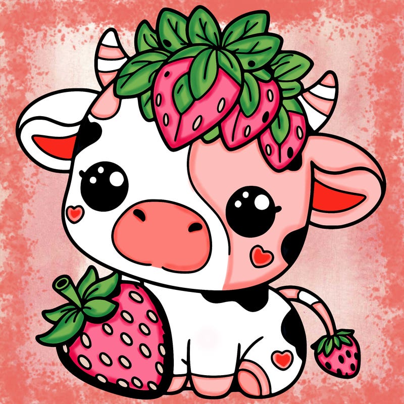 cute strawberry cow