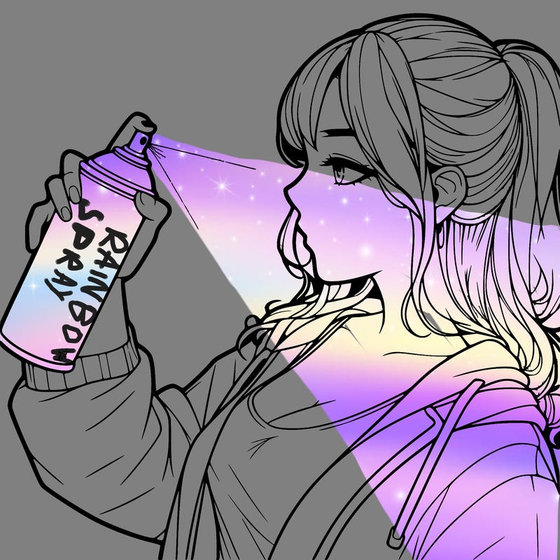 a realistic girl spray, painting