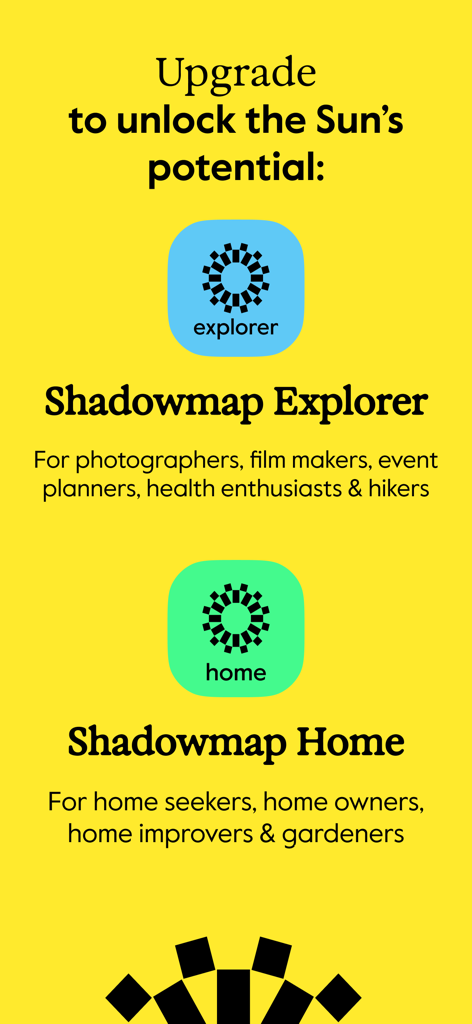 Comparación de los niveles de suscripción de Shadowmap Explorer y Shadowmap Home para creadores y propietarios de viviendas