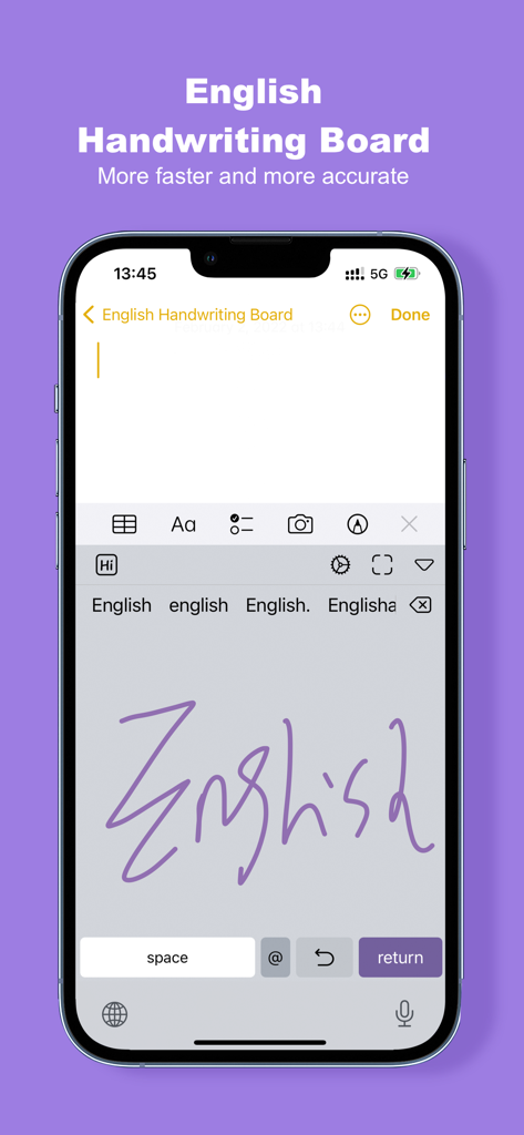 English Handwriting Board - Utilities App | MWM