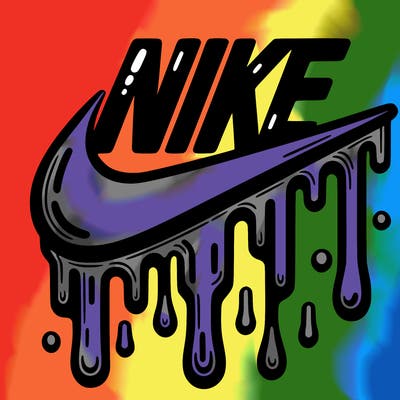 dripping nike logo