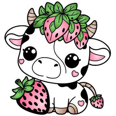 cute strawberry cow
