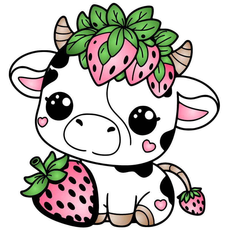 cute strawberry cow