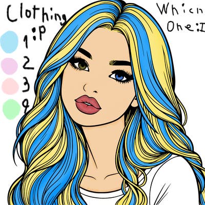 realistic girl with hair on her hair and lips