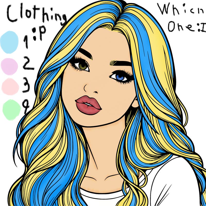 realistic girl with hair on her hair and lips