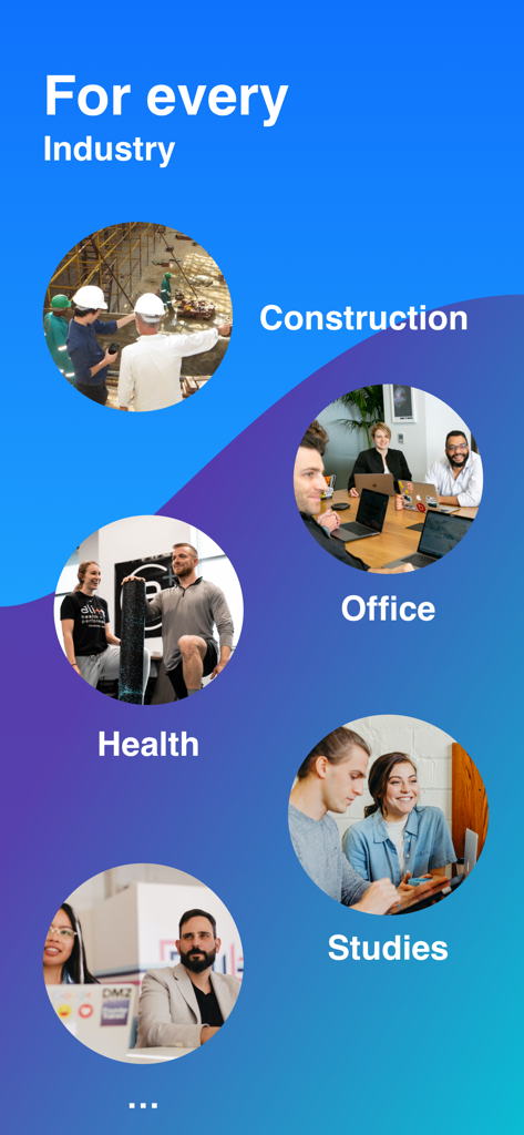 MinuteTaker - Meeting Notes - MinuteTaker app showing professional use cases for construction office and health industries