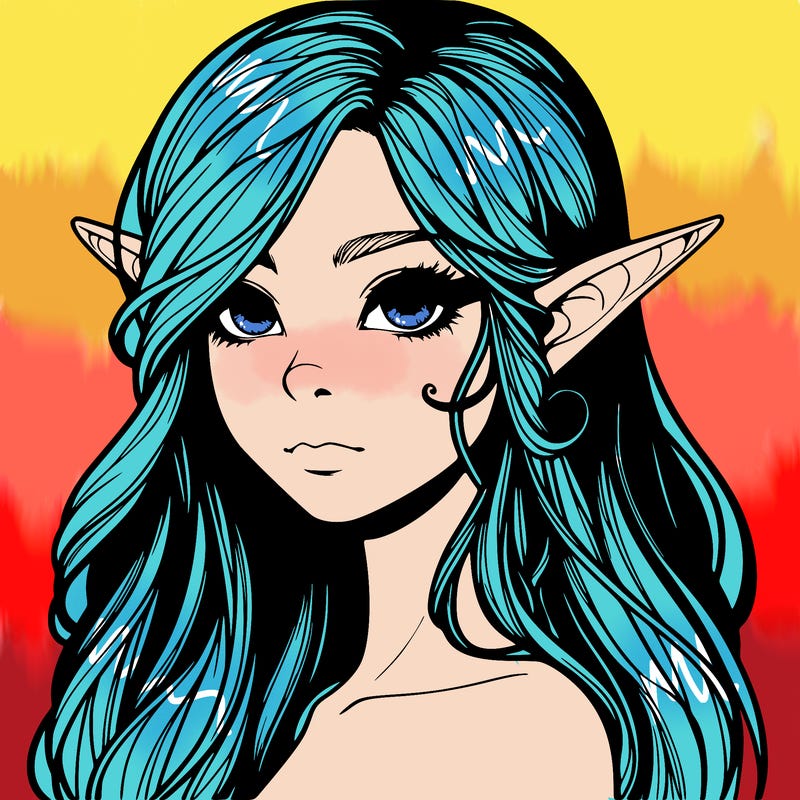 elf girl realistic dark fantasy