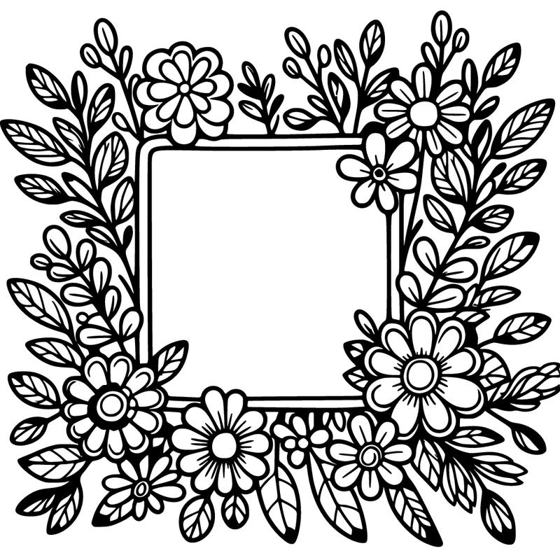 a clear frame with flowers