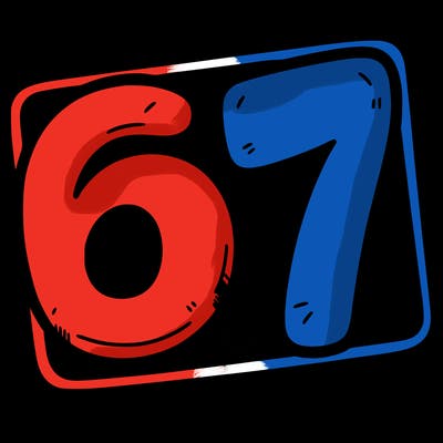 a sign that says 6 7