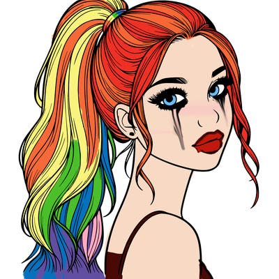 realistic pretty girl with high pony tail