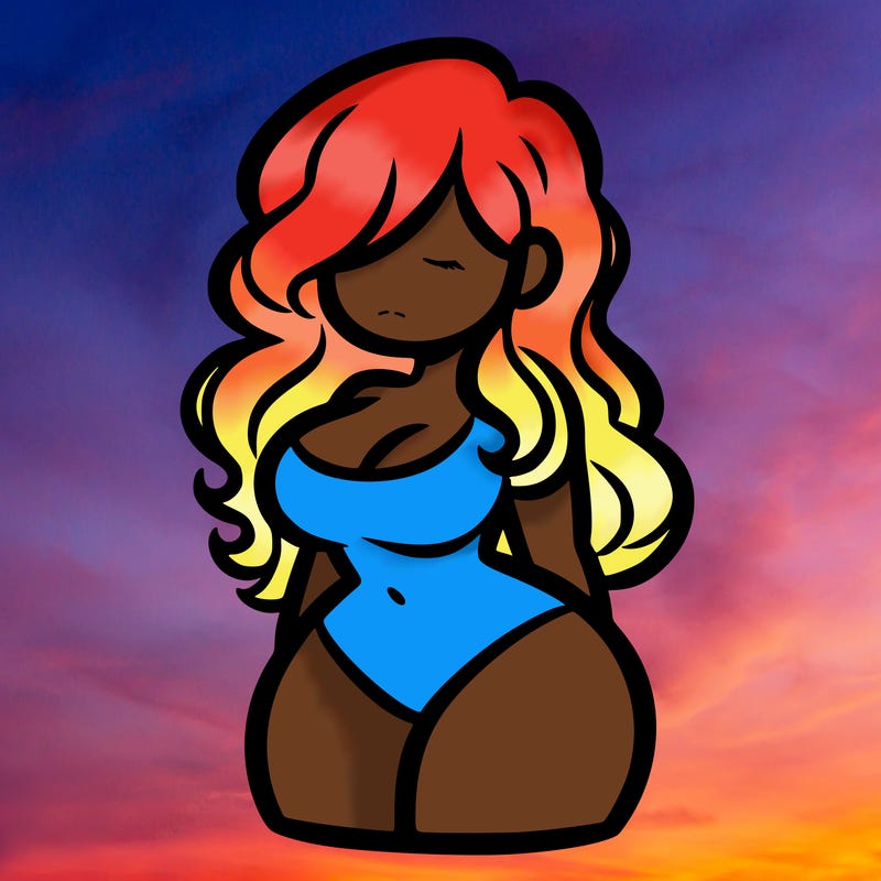 curvy woman with hair