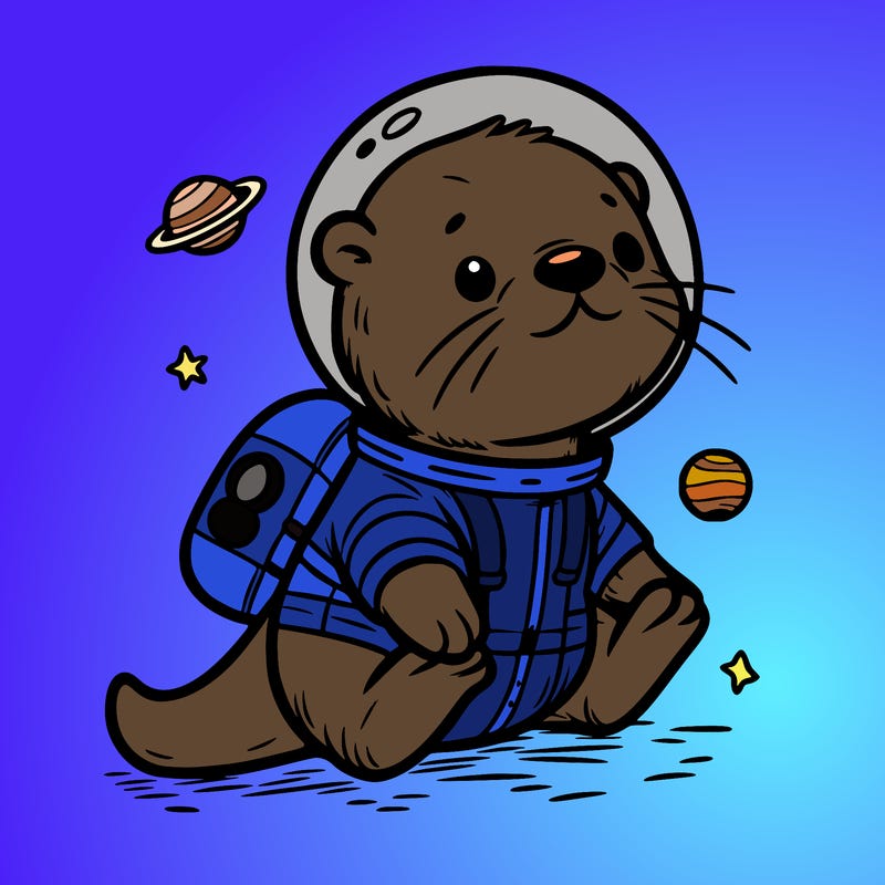 otter in a space suit