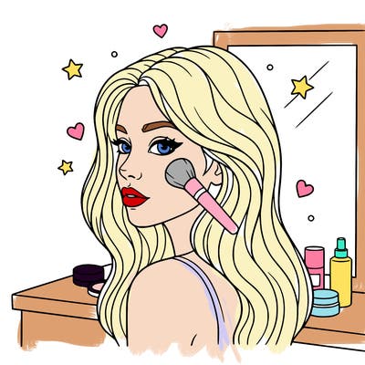 teenage girl with with makeup on