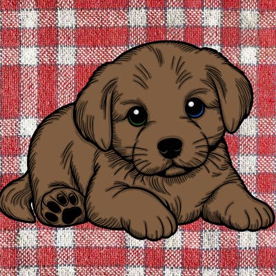 a cute realistic puppy