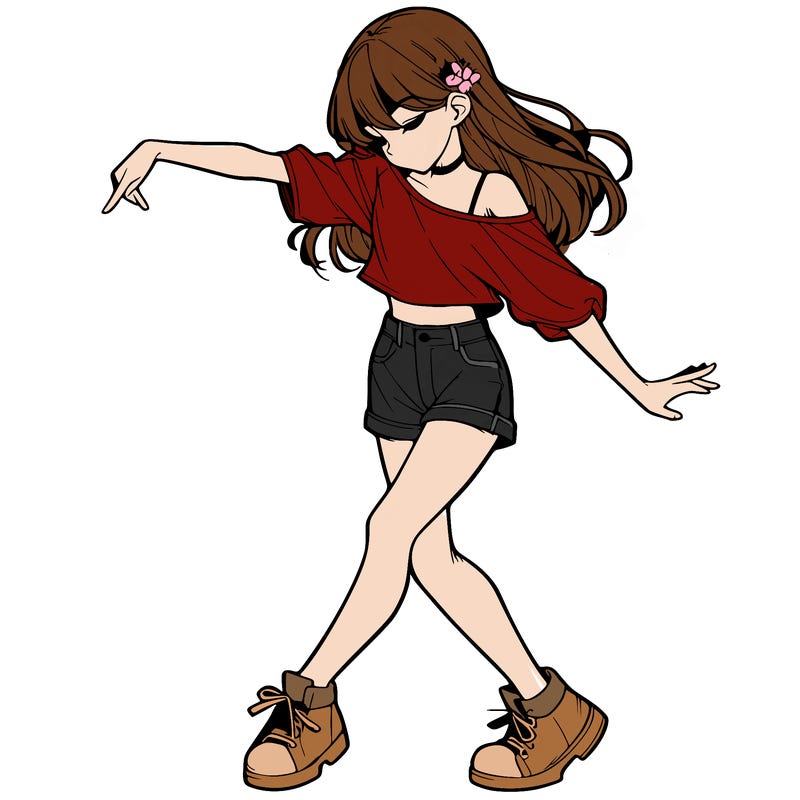 realistic girl danceing