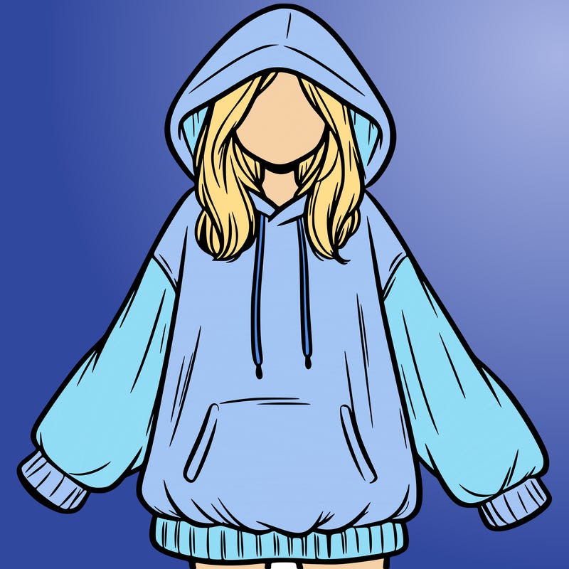girl in oversized hoodie