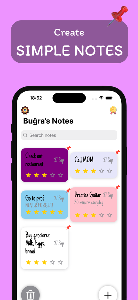Sticky Notes Widget++ - Interfaz de la aplicación Sticky Notes Widget que muestra una variedad de coloridas notas adhesivas digitales con recordatorios de tareas