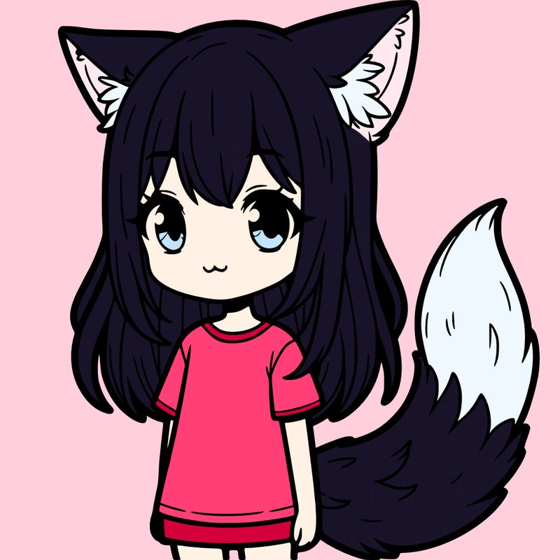 girl with wolf ears and wolf tail