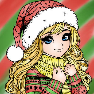 realistic christmas girl