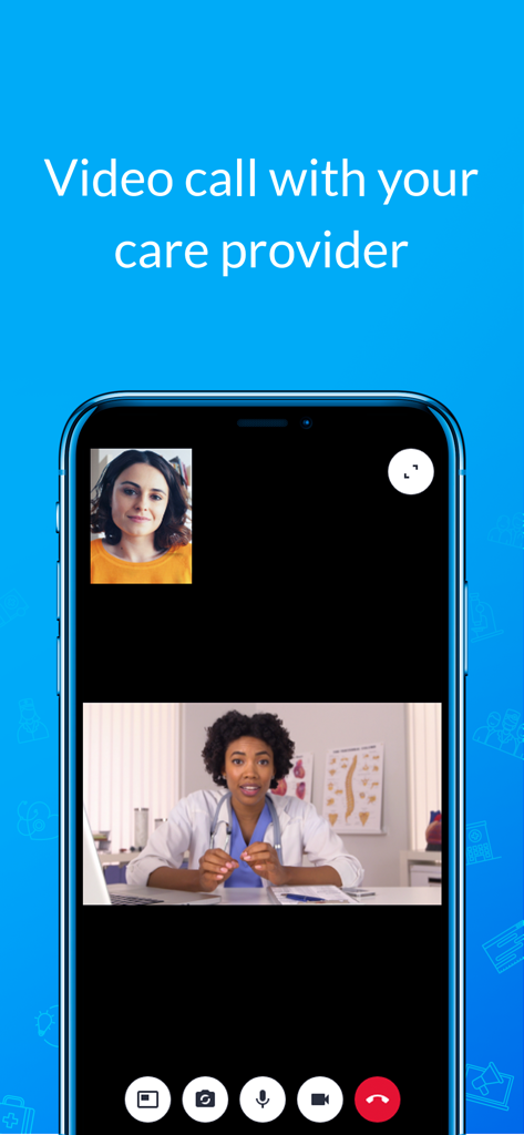 AW Touchpoint - A video call between a healthcare provider and a patient in the AW Touchpoint app