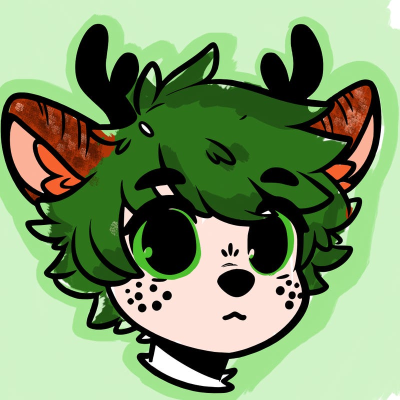 a humanoid deer with soft fluffy ears