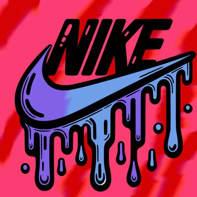 dripping nike logo
