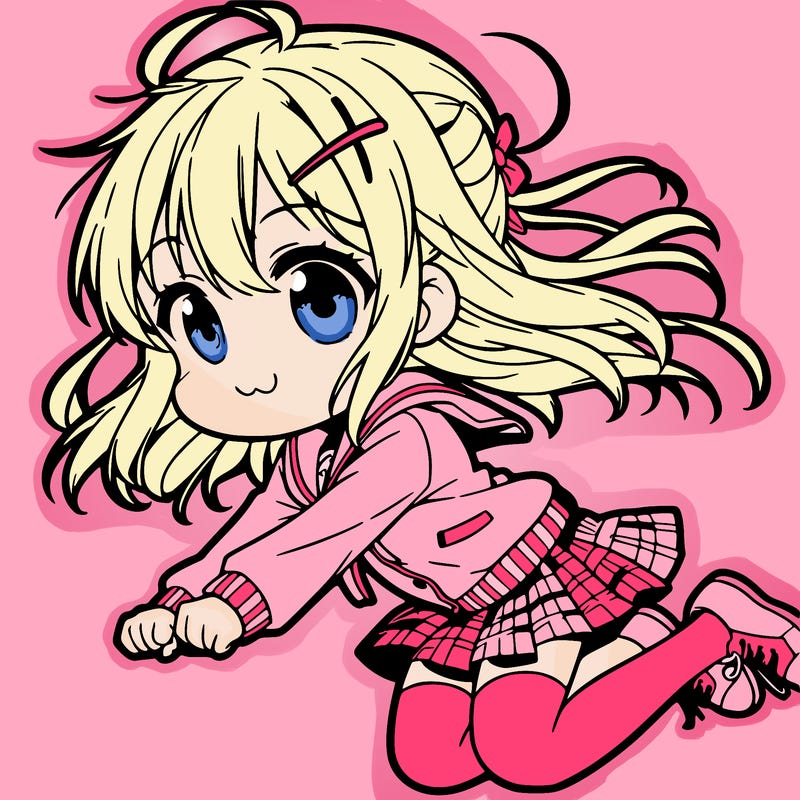 anime little girl jumping