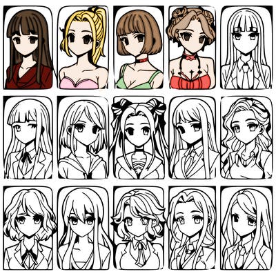 girls that look diffrent anime