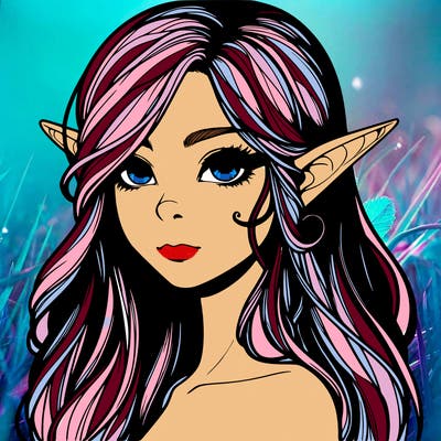 elf girl realistic dark fantasy