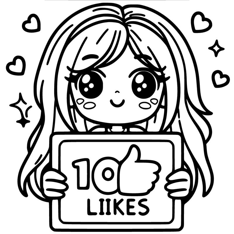 a girl holding a 100 likes sign