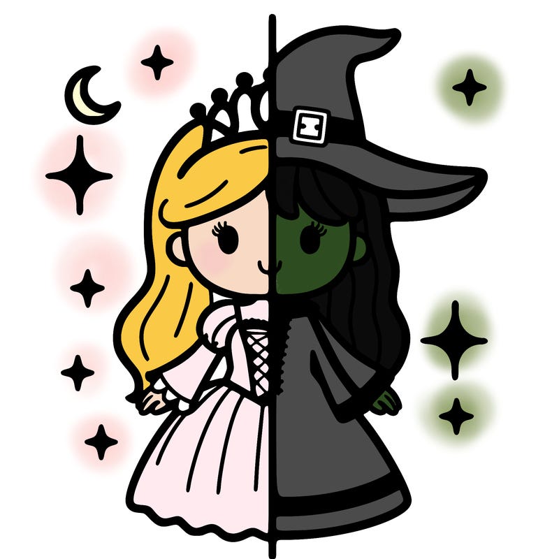 split princess and witch