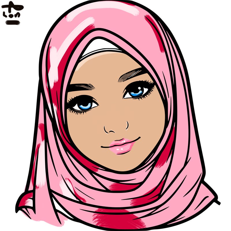 realistic girl with hijap