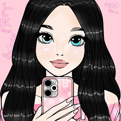 realistic girl with a phone