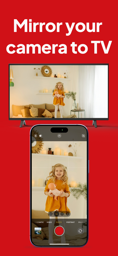 iPhone spiegelt Live-Kamerafeed auf einen Smart-TV