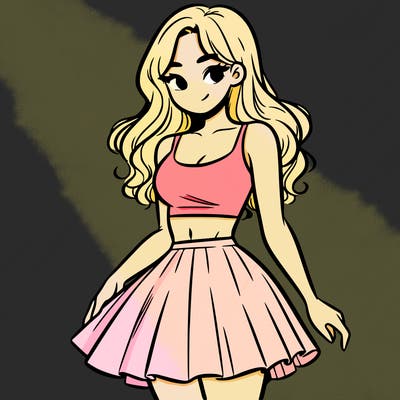 woman in a skirt and crop top