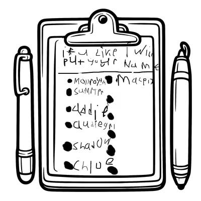 blank clip board with pen