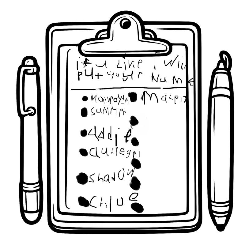 blank clip board with pen